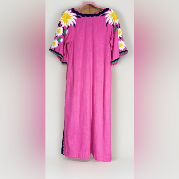 Frances Valentine Floral Cotton  Embroidered Caftan W Pocket spring 2021- Sz. 4 - Picture 3 of 7